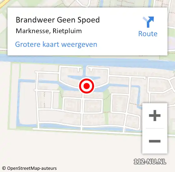 Locatie op kaart van de 112 melding: Brandweer Geen Spoed Naar Marknesse, Rietpluim op 7 oktober 2023 03:10