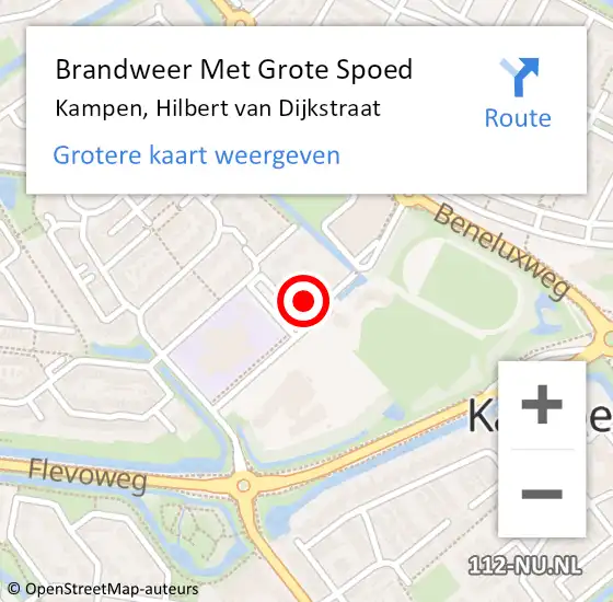 Locatie op kaart van de 112 melding: Brandweer Met Grote Spoed Naar Kampen, Hilbert van Dijkstraat op 7 oktober 2023 03:15