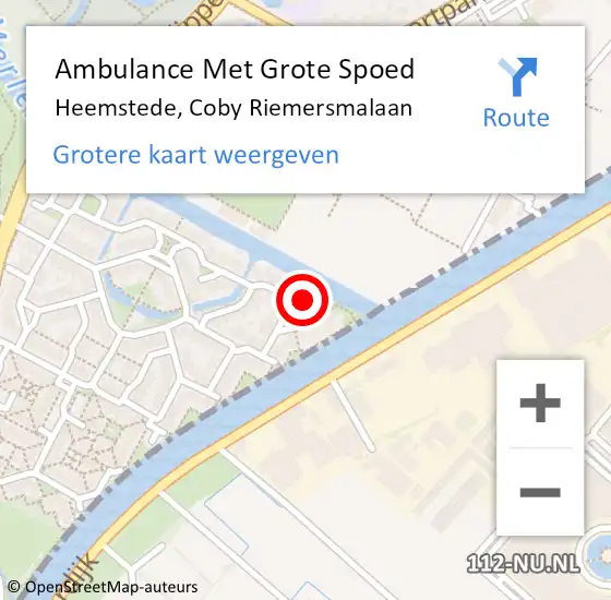 Locatie op kaart van de 112 melding: Ambulance Met Grote Spoed Naar Heemstede, Coby Riemersmalaan op 7 oktober 2023 03:26