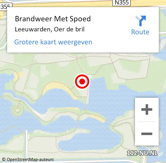 Locatie op kaart van de 112 melding: Brandweer Met Spoed Naar Leeuwarden, Oer de bril op 7 oktober 2023 05:37