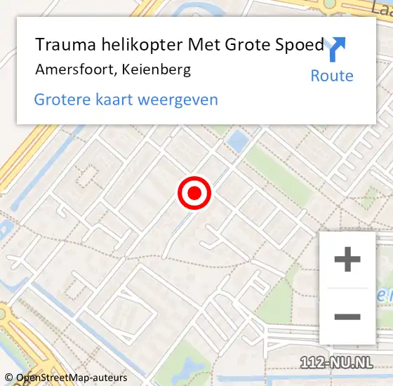 Locatie op kaart van de 112 melding: Trauma helikopter Met Grote Spoed Naar Amersfoort, Keienberg op 7 oktober 2023 08:37