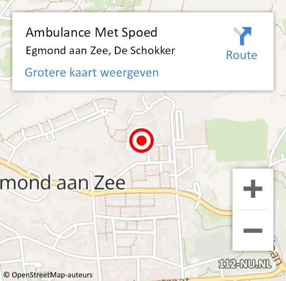Locatie op kaart van de 112 melding: Ambulance Met Spoed Naar Egmond aan Zee, De Schokker op 7 oktober 2023 09:15