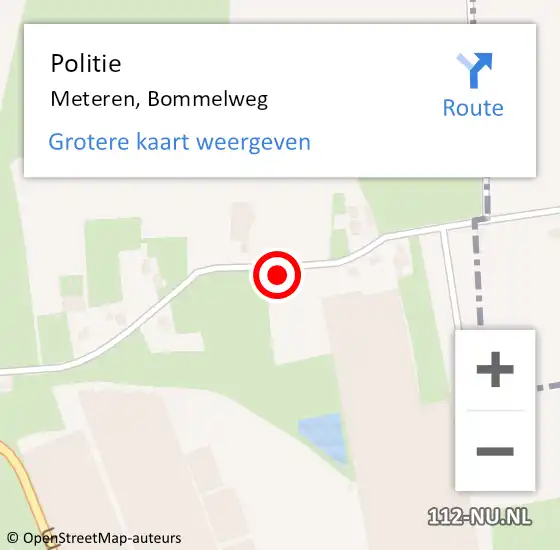 Locatie op kaart van de 112 melding: Politie Meteren, Bommelweg op 7 oktober 2023 10:36