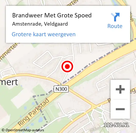 Locatie op kaart van de 112 melding: Brandweer Met Grote Spoed Naar Amstenrade, Veldgaard op 7 oktober 2023 11:26