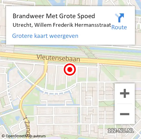 Locatie op kaart van de 112 melding: Brandweer Met Grote Spoed Naar Utrecht, Willem Frederik Hermansstraat op 7 oktober 2023 11:44