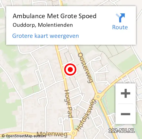 Locatie op kaart van de 112 melding: Ambulance Met Grote Spoed Naar Ouddorp, Molentienden op 7 oktober 2023 11:48