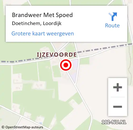 Locatie op kaart van de 112 melding: Brandweer Met Spoed Naar Doetinchem, Loordijk op 7 oktober 2023 14:00