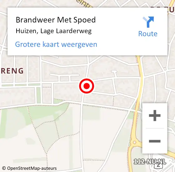 Locatie op kaart van de 112 melding: Brandweer Met Spoed Naar Huizen, Lage Laarderweg op 7 oktober 2023 14:11