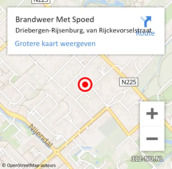 Locatie op kaart van de 112 melding: Brandweer Met Spoed Naar Driebergen-Rijsenburg, van Rijckevorselstraat op 7 oktober 2023 14:20