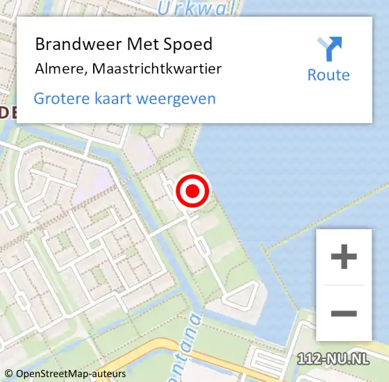 Locatie op kaart van de 112 melding: Brandweer Met Spoed Naar Almere, Maastrichtkwartier op 7 oktober 2023 14:26