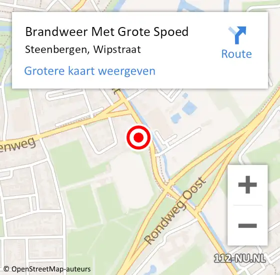 Locatie op kaart van de 112 melding: Brandweer Met Grote Spoed Naar Steenbergen, Wipstraat op 7 oktober 2023 14:49