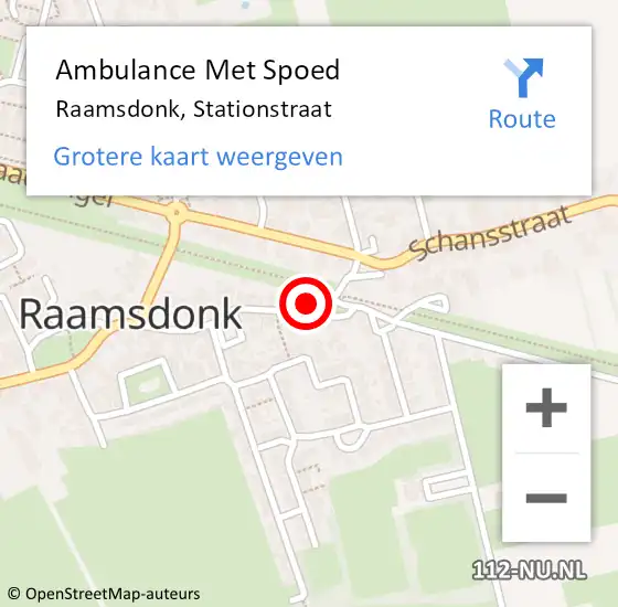 Locatie op kaart van de 112 melding: Ambulance Met Spoed Naar Raamsdonk, Stationstraat op 10 september 2014 19:44