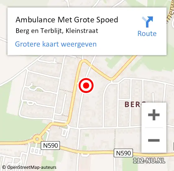 Locatie op kaart van de 112 melding: Ambulance Met Grote Spoed Naar Berg en Terblijt, Kleinstraat op 10 september 2014 19:46