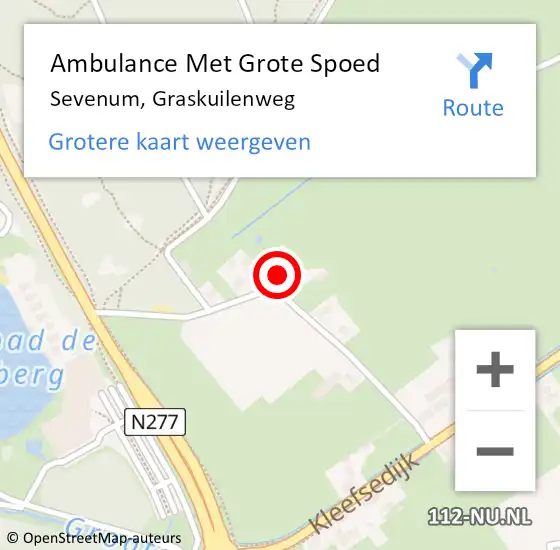 Locatie op kaart van de 112 melding: Ambulance Met Grote Spoed Naar Sevenum, Graskuilenweg op 10 september 2014 19:50