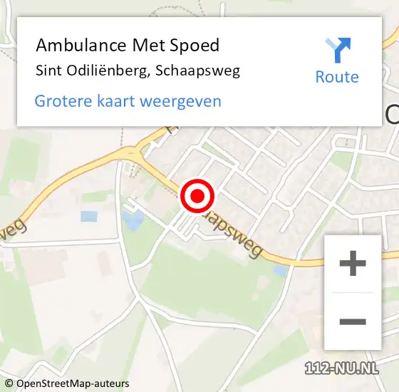 Locatie op kaart van de 112 melding: Ambulance Met Spoed Naar Sint Odiliënberg, Schaapsweg op 7 oktober 2023 15:48