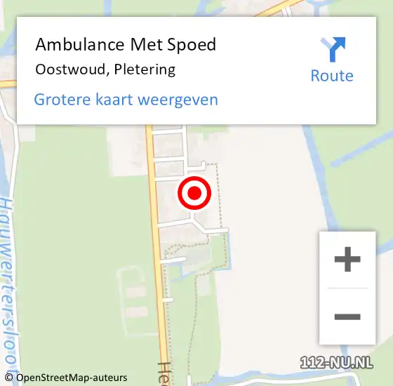 Locatie op kaart van de 112 melding: Ambulance Met Spoed Naar Oostwoud, Pletering op 7 oktober 2023 15:50