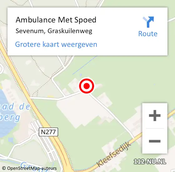 Locatie op kaart van de 112 melding: Ambulance Met Spoed Naar Sevenum, Graskuilenweg op 10 september 2014 19:51