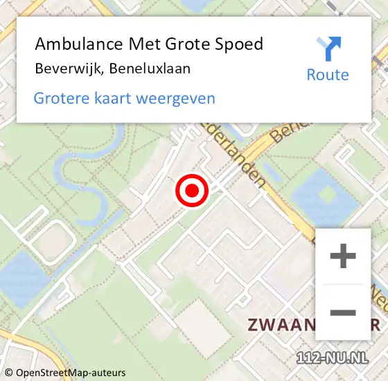 Locatie op kaart van de 112 melding: Ambulance Met Grote Spoed Naar Beverwijk, Beneluxlaan op 7 oktober 2023 16:07