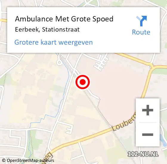 Locatie op kaart van de 112 melding: Ambulance Met Grote Spoed Naar Eerbeek, Stationstraat op 10 september 2014 19:54