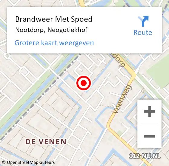 Locatie op kaart van de 112 melding: Brandweer Met Spoed Naar Nootdorp, Neogotiekhof op 7 oktober 2023 17:16