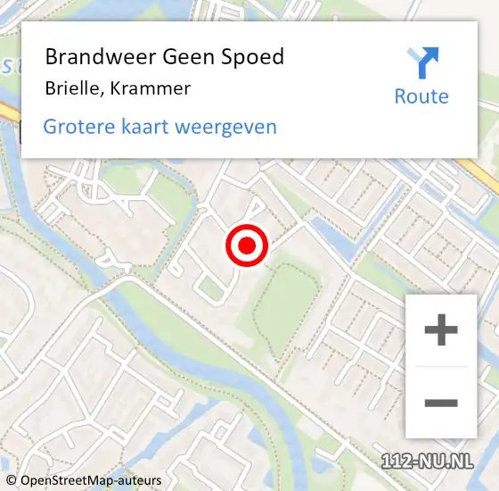 Locatie op kaart van de 112 melding: Brandweer Geen Spoed Naar Brielle, Krammer op 7 oktober 2023 17:21