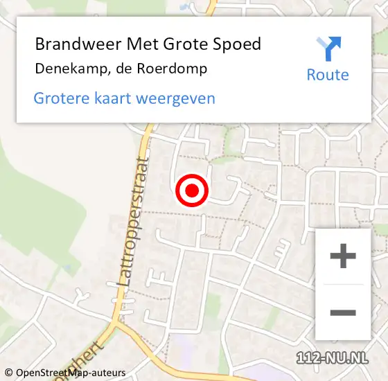 Locatie op kaart van de 112 melding: Brandweer Met Grote Spoed Naar Denekamp, de Roerdomp op 7 oktober 2023 17:23