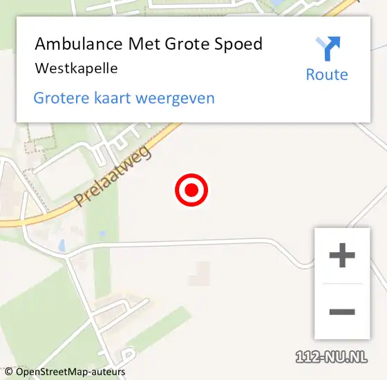 Locatie op kaart van de 112 melding: Ambulance Met Grote Spoed Naar Westkapelle op 7 oktober 2023 18:20