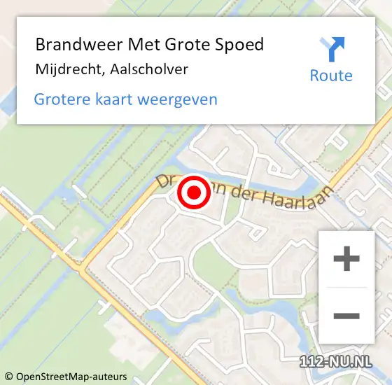 Locatie op kaart van de 112 melding: Brandweer Met Grote Spoed Naar Mijdrecht, Aalscholver op 7 oktober 2023 18:29