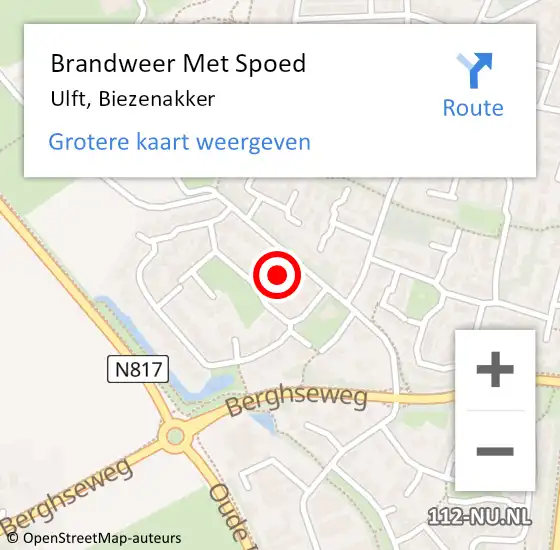 Locatie op kaart van de 112 melding: Brandweer Met Spoed Naar Ulft, Biezenakker op 7 oktober 2023 18:49