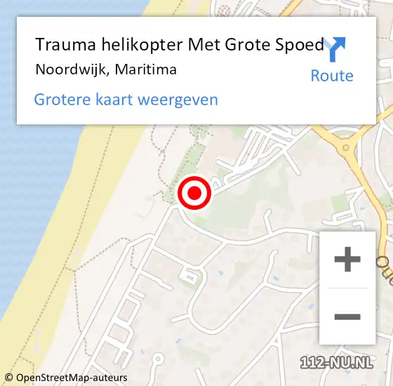 Locatie op kaart van de 112 melding: Trauma helikopter Met Grote Spoed Naar Noordwijk, Maritima op 7 oktober 2023 18:56