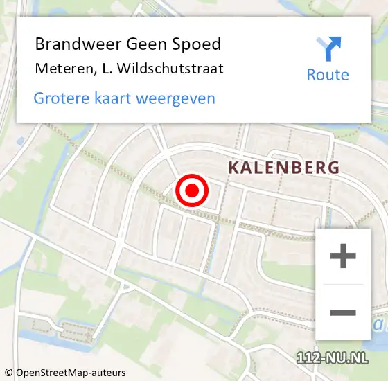 Locatie op kaart van de 112 melding: Brandweer Geen Spoed Naar Meteren, L. Wildschutstraat op 7 oktober 2023 19:01