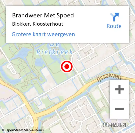 Locatie op kaart van de 112 melding: Brandweer Met Spoed Naar Blokker, Kloosterhout op 7 oktober 2023 19:46