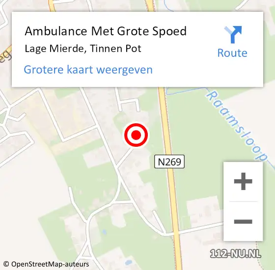 Locatie op kaart van de 112 melding: Ambulance Met Grote Spoed Naar Lage Mierde, Tinnen Pot op 10 september 2014 20:22