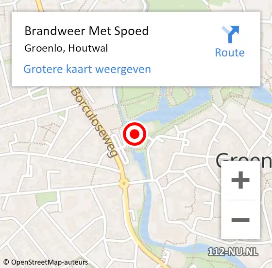 Locatie op kaart van de 112 melding: Brandweer Met Spoed Naar Groenlo, Houtwal op 7 oktober 2023 20:44