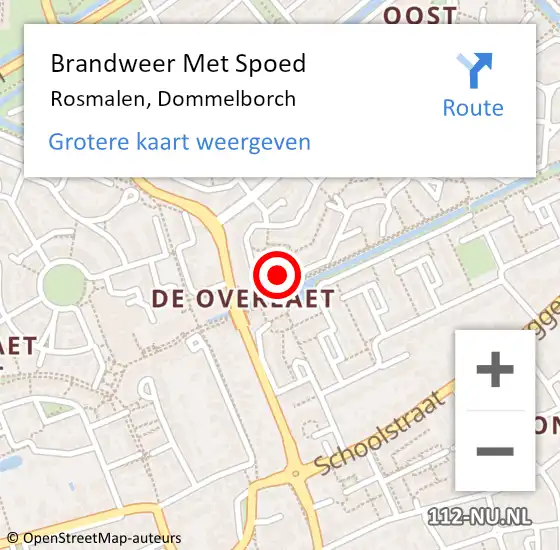 Locatie op kaart van de 112 melding: Brandweer Met Spoed Naar Rosmalen, Dommelborch op 7 oktober 2023 21:30