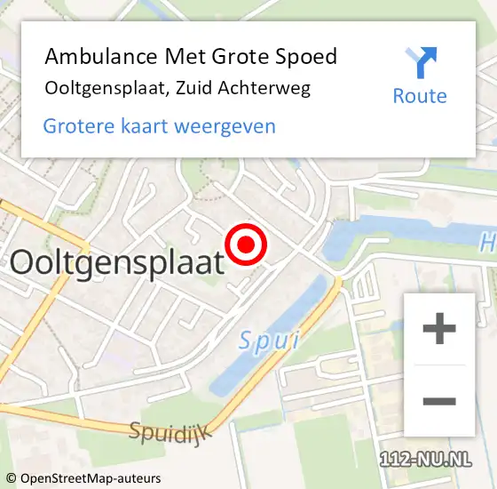 Locatie op kaart van de 112 melding: Ambulance Met Grote Spoed Naar Ooltgensplaat, Zuid Achterweg op 7 oktober 2023 22:48