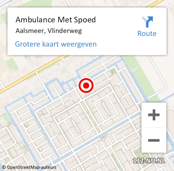 Locatie op kaart van de 112 melding: Ambulance Met Spoed Naar Aalsmeer, Vlinderweg op 7 oktober 2023 23:49