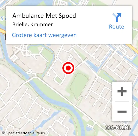 Locatie op kaart van de 112 melding: Ambulance Met Spoed Naar Brielle, Krammer op 8 oktober 2023 00:25