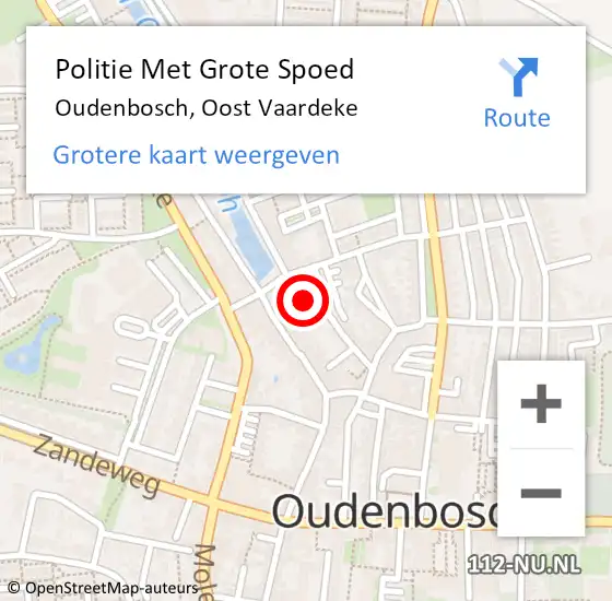 Locatie op kaart van de 112 melding: Politie Met Grote Spoed Naar Oudenbosch, Oost Vaardeke op 8 oktober 2023 00:29