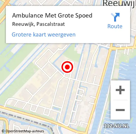 Locatie op kaart van de 112 melding: Ambulance Met Grote Spoed Naar Reeuwijk, Pascalstraat op 8 oktober 2023 00:34