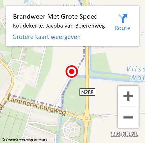 Locatie op kaart van de 112 melding: Brandweer Met Grote Spoed Naar Koudekerke, Jacoba van Beierenweg op 8 oktober 2023 02:46