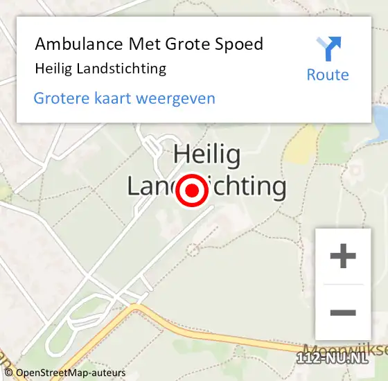 Locatie op kaart van de 112 melding: Ambulance Met Grote Spoed Naar Heilig Landstichting op 8 oktober 2023 03:17