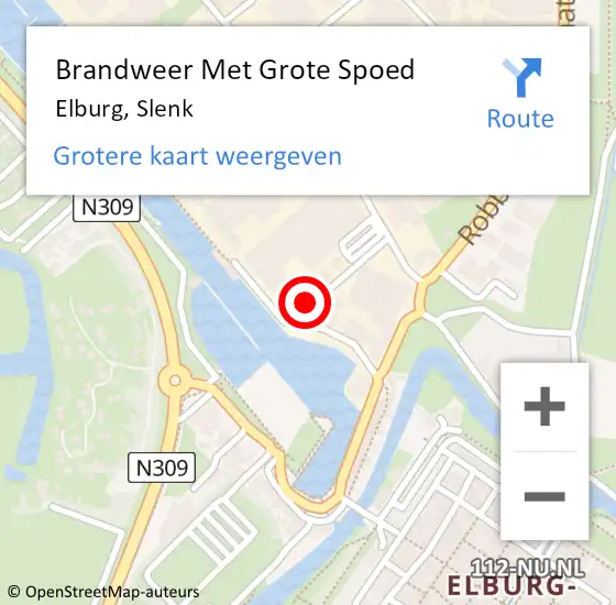 Locatie op kaart van de 112 melding: Brandweer Met Grote Spoed Naar Elburg, Slenk op 8 oktober 2023 03:58