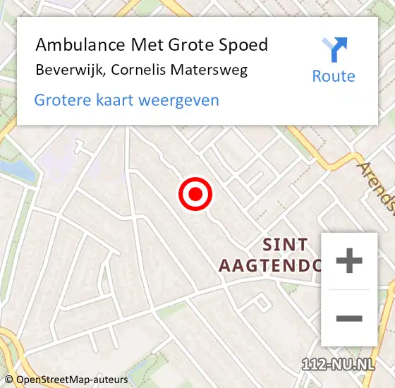 Locatie op kaart van de 112 melding: Ambulance Met Grote Spoed Naar Beverwijk, Cornelis Matersweg op 8 oktober 2023 05:00