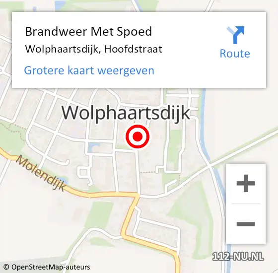 Locatie op kaart van de 112 melding: Brandweer Met Spoed Naar Wolphaartsdijk, Hoofdstraat op 8 oktober 2023 08:02
