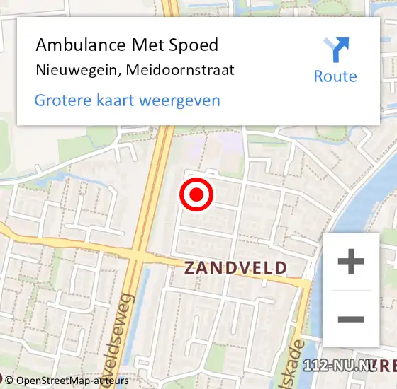 Locatie op kaart van de 112 melding: Ambulance Met Spoed Naar Nieuwegein, Meidoornstraat op 10 september 2014 21:26