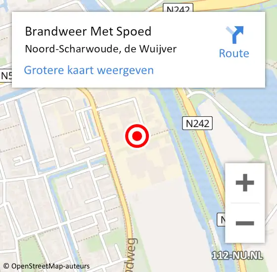 Locatie op kaart van de 112 melding: Brandweer Met Spoed Naar Noord-Scharwoude, de Wuijver op 8 oktober 2023 09:00