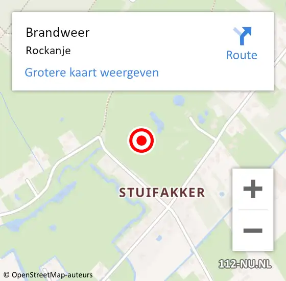 Locatie op kaart van de 112 melding: Brandweer Rockanje op 8 oktober 2023 09:33