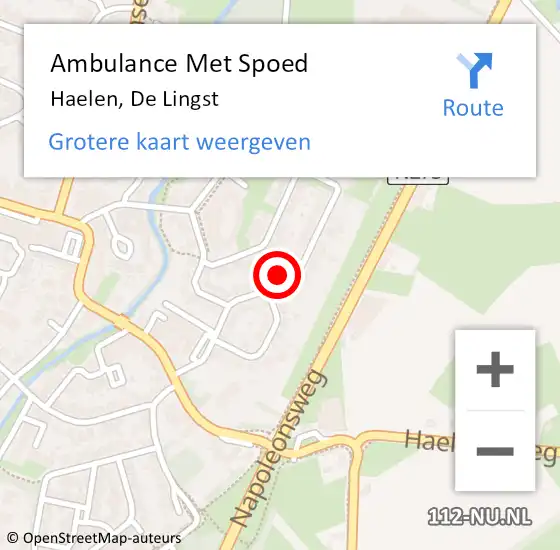 Locatie op kaart van de 112 melding: Ambulance Met Spoed Naar Haelen, De Lingst op 8 oktober 2023 09:46