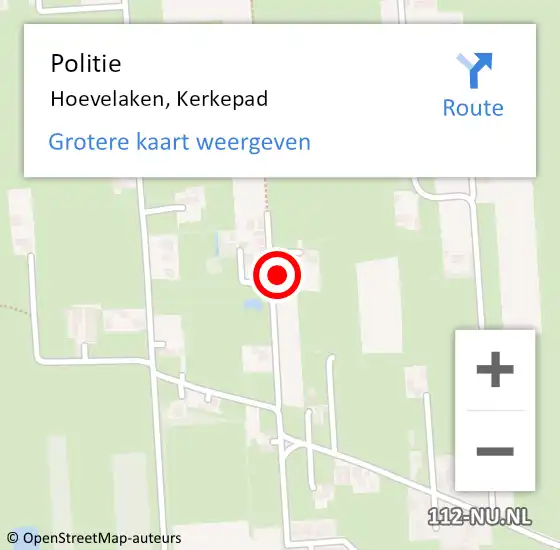 Locatie op kaart van de 112 melding: Politie Hoevelaken, Kerkepad op 8 oktober 2023 10:08